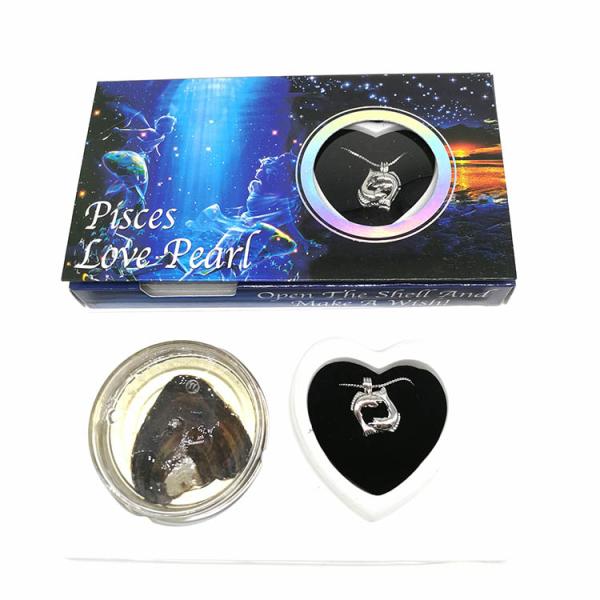 12 Horoscope Zodiac Natural Wish Freshwater Love Pearl Precious Zodiac Cage Holder Necklace Pendant Gift Set