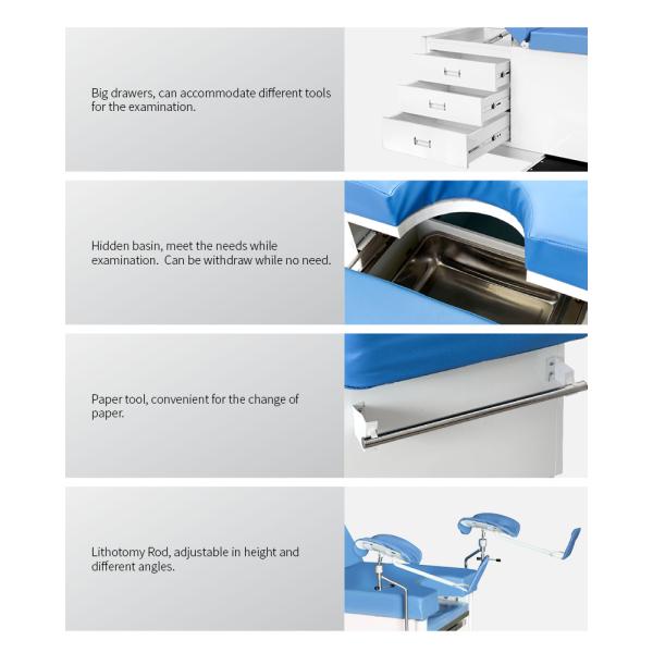 2 Function Medical Obstetric Exam Couch Manual Hospital Delivery Operation Gynaecological Table With Cabinet