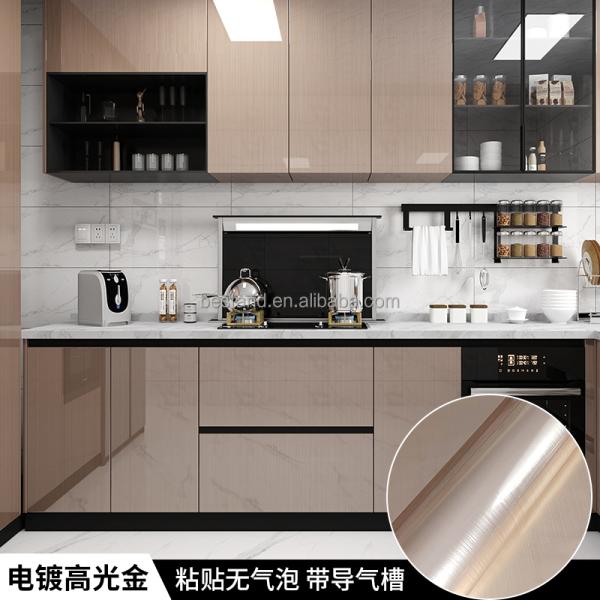 Transform Your Home with Self Adhesive Gold Stainless Steel Contact Paper Rust Resistant and Waterproof Features