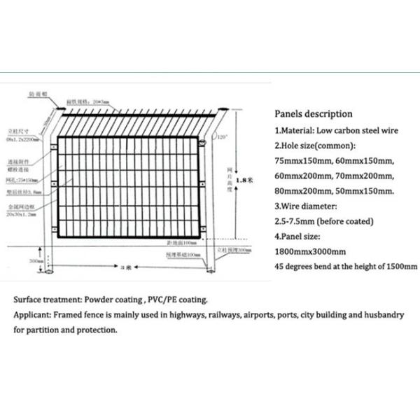 Q235 Wire Mesh Fence 0.1 - 2m Width Concise Grid Structure For Airport / Stadium