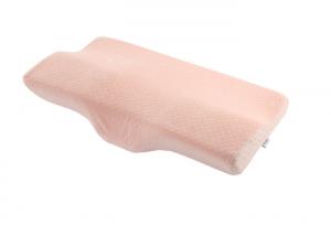 China Butterfly Slow Rebound Memory Foam Pillow Contour Neck Support In Pink Color on sale