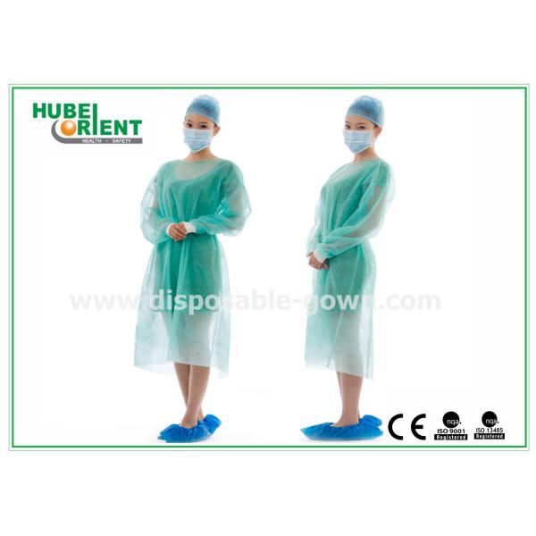 customized PP+PE Waterproof Disposable Medical Isolation Gown With Knitted Wrist