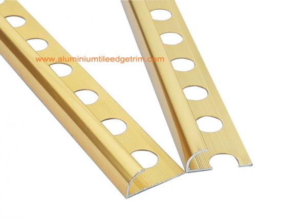 Quality Anodized Polished Bronze Metal Ceramic Tile Edge Trim With Round Edge for sale