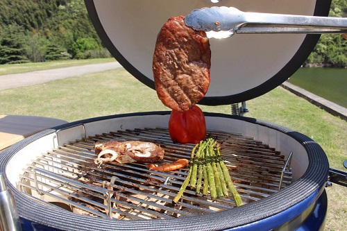 61cm Ceramic Kamado Grill 24 Inch Stainless Steel Stands Cast Iron Grate