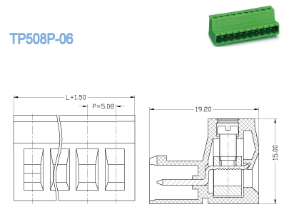 Pitch 5.08mm Plug - in Terminal Block 300V 18A 2P - 22P Pluggable Terminal Block Plug Male
