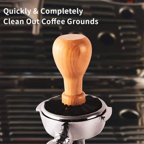 Wooden Handle Coffee Household Cleaning Brush 9.4x5.8cm