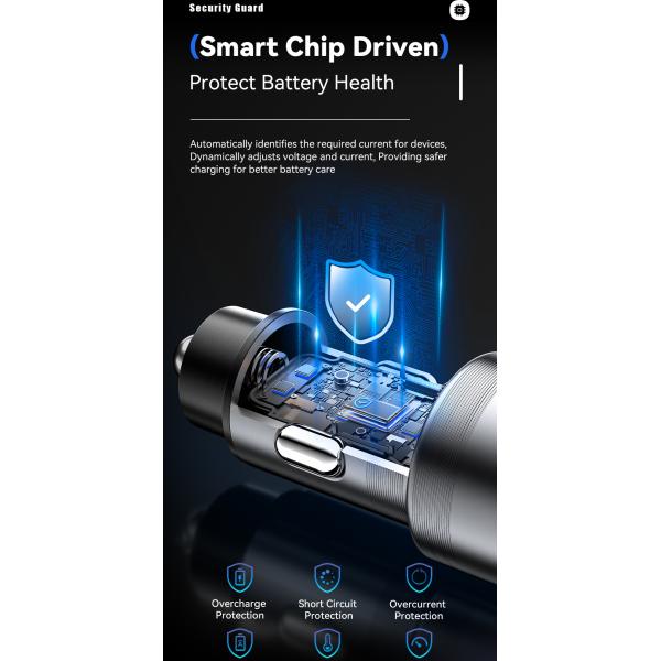 ESSAGER ES-CC14 Series 3 Ports 45W USB L USB C Type C Fast Car Charger