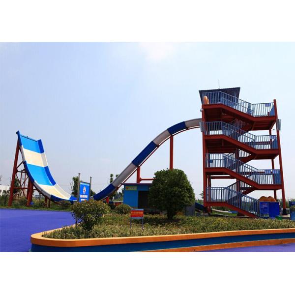 Custom Speed Slide Outdoor Commercial Water Park Equipments Fiberglass Slides For Adult
