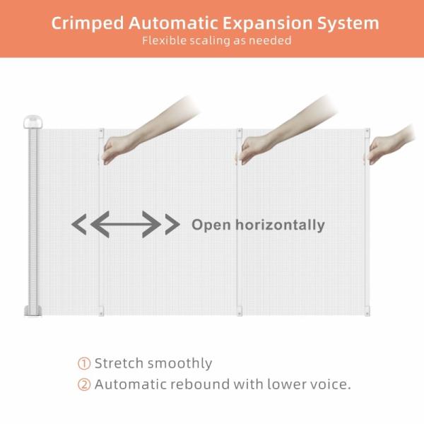 Retractable Pet Baby Safety Sliding Gate Adjustable Baby Gate Automatic Rebound