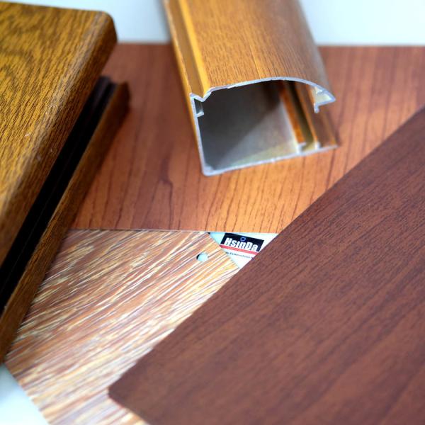 Thermosetting Wood Grain Powder Coating , Oil Resistance Aluminum Wood Grain Finish