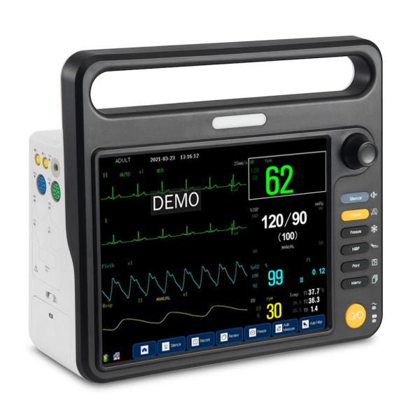12.1 inch TFT LCD high-end cardiac patient monitors with with comprehensive measurements of ECG, SPO2,NIBP, Temp, Resp.