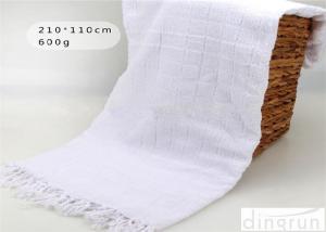 Cheap Plain Jaquard white Muslim Hajj Ihram Clothing 100% Polyester Fabric wholesale