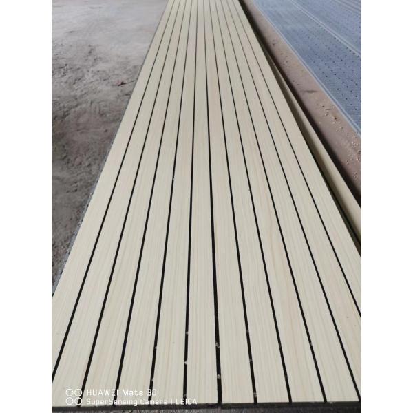 Acoustic Wood Panel Wall PVC Veneer MDF PET Soundproof Slatted Laminated for Living Room Hall and Studio
