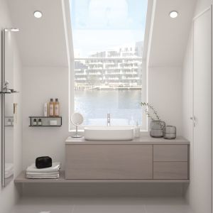 Cheap Customized Bathroom Cabinet with Sliding Drawers White Basin wholesale