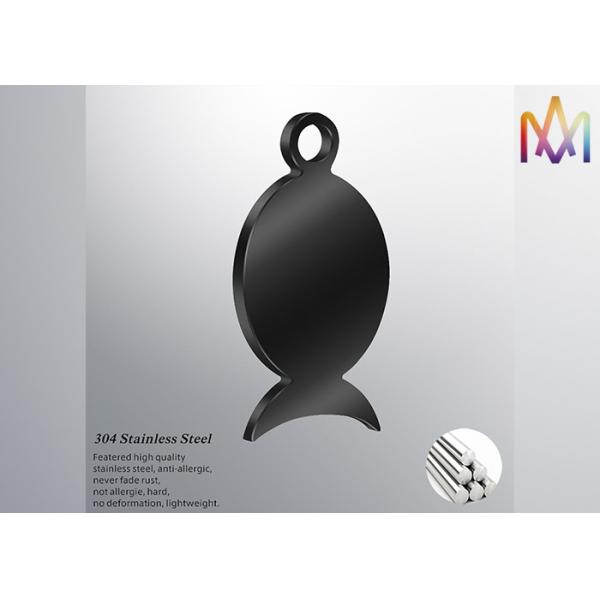 Plated SS Black Fish Shaped Pendant OEM ODM Supported