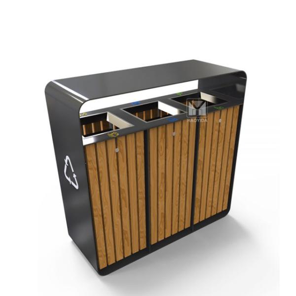 Waterproof 240L Outdoor Wooden Trash Can For Community