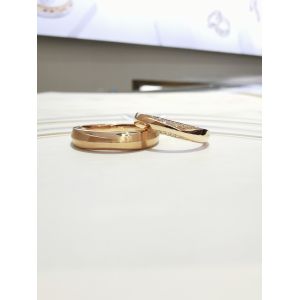 China Grind Arenaceous Technology AU750 Rose Gold Couple Rings on sale