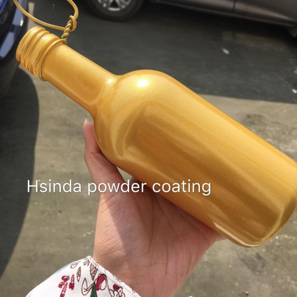 Hsinda Thermosetting Metallic Gold Powder Coat Bonding Electrostatic 8-10 M Coverage