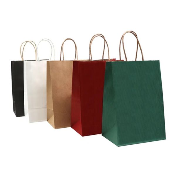 Kraft Paper Takeaway Tote Bag Baking Pastry Milk Tea Shopping Gift Paper Bag