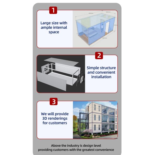 Modern Design Prefabricated Homes Steel Frame 20ft Container House with Rock Wool Panel