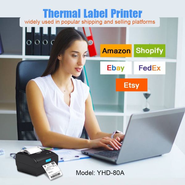DC 24V 1.5A 80mm Thermal Printer 3 Inch Bluetooth USB For Warehouse