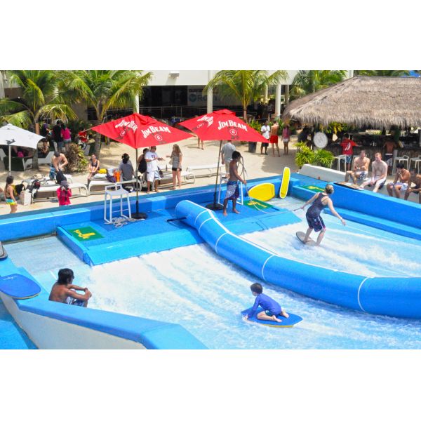 Attractive Surfing Flowrider Water Ride Extreme Sport Fun 21.7m * 13.4m For Water Park