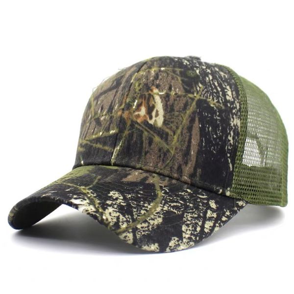 ISO Approved Camouflage Mesh Cap 3D Embroidered Trucker Hat 6 Panel