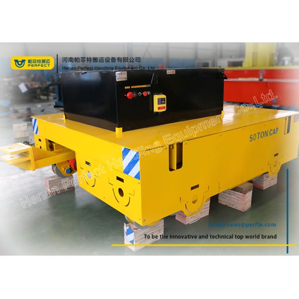 50 Ton Load Battery Rail Transfer Cart Flatbed Towing Industrial Trailer