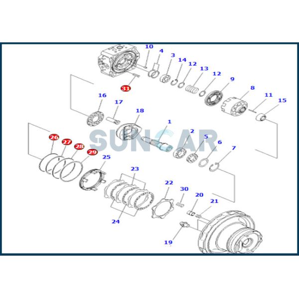 708-8F-00171 7088F00171 Travel Motor Seal Kit Komatsu Seal for Final Drive