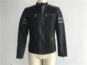 Cheap Black Color Polyester Suede Pleather Biker Jacket Lightweight For Mens TW58569 wholesale