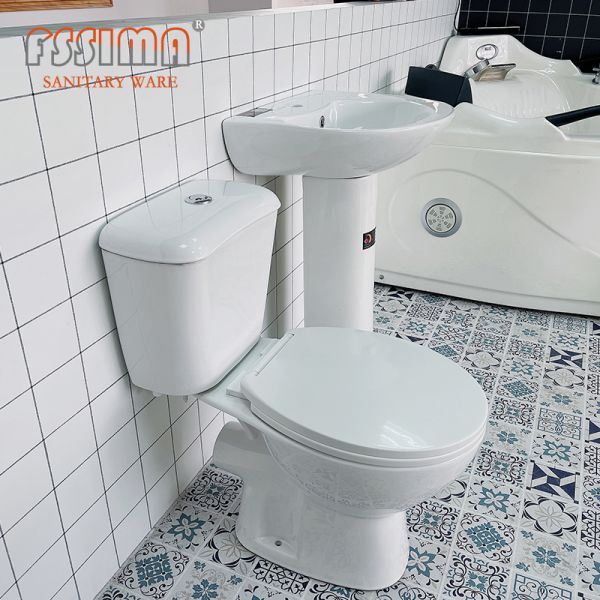 Double Flush 3L / 6L P Trap Commode Ceramics 180mm Tow Piece Toilet