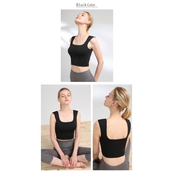 220g Womens Yoga Tank Top Flatlock Stitching Exercise Bra For Ladies