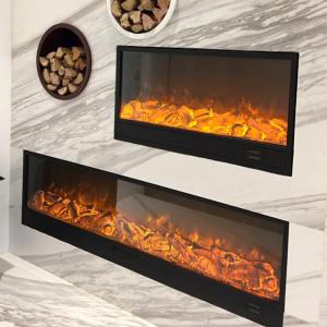 China Fake Wood Built-In Electric Fireplace Linear Insert Heater Three Dimmer 150CM on sale