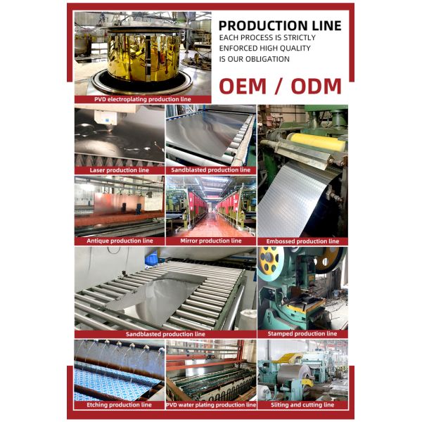 SUS 304 pvd coating colors Decorative SS Sheet for door handles brushed stainless steel finish