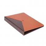 orange blue pu leather guest information folder for 5-star hotel guest supply