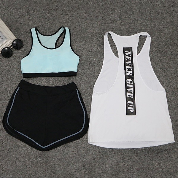 Sport Wear Three Piece Yoga Set Sport Shirt for Women Sports bra Fitness Flare Pants Leggings Tracksuit Gym Leggings 15