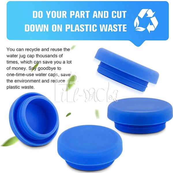 Reusable 5 Gallon Water Silicone Caps Top No Splash Lid Cover For Bottle