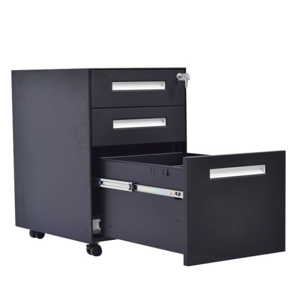 Lockable Metal Antitilt Steel Mobile Pedestal Vertical Storage Small Drawer