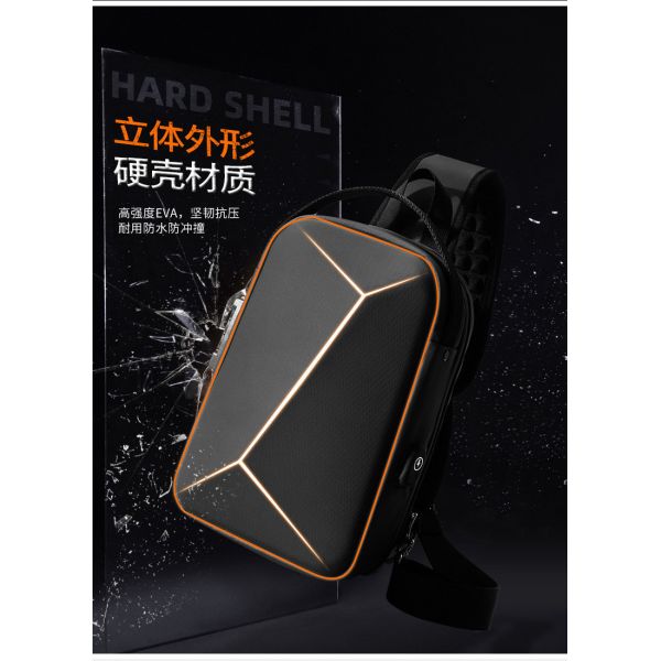 NEW MEN'S CHEST BAG LARGE CAPACITY SHOULDER BAG CROSSBODY BAG MALE LEISURE OFFICE IPAD COMPUTER CHEST BAG HARD SHELL