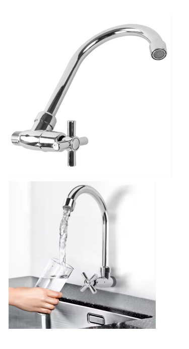 Economic Single Handle Cold Kitchen Sink Water Faucet With Chrome Plated Abs Plastic