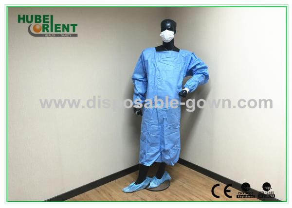 Quality Green Or Blue Medical Sterile Packing Disposable Surgical Gowns Of Knitted Wrist for sale