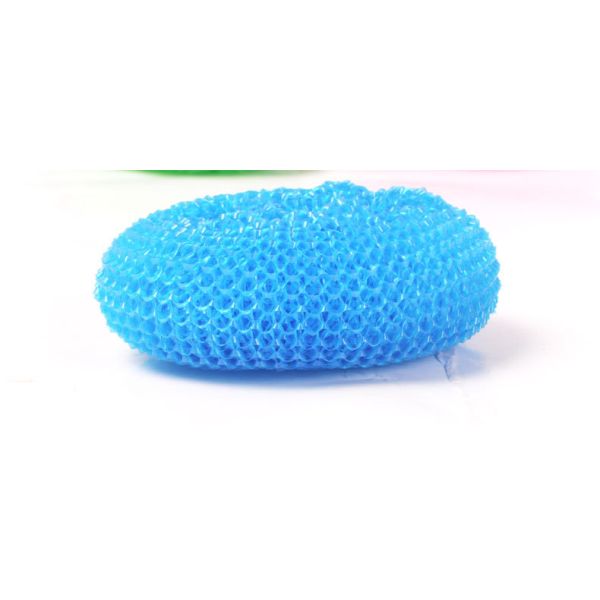Yellow Green Color Plastic Pan Scourers , Rust Resistant Kitchen Scouring Pads
