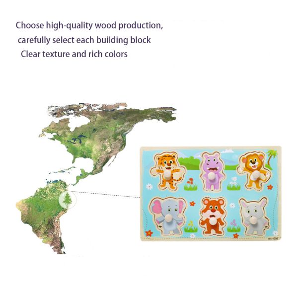 Unisex 15cm Wooden Animal Jigsaw Puzzles Wooden Educational Toys