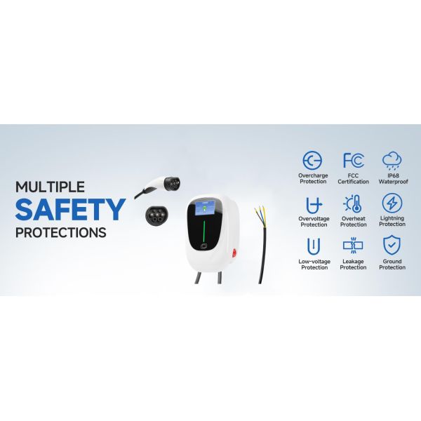 Smart Home Wall-mount EV Charging Station​ 7KW 11kW 22kW Type 1 Type 2 EV Charging Station With App/RFID/WIFI/Bluetooth