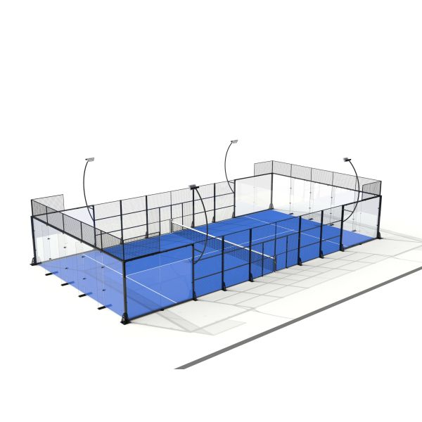 Wind Pressure Resistant Glass Ribbed Panel Tennis Court Ideal For Competition Training Leisure Activities