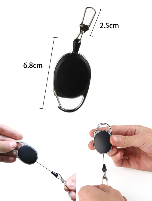 Universal Retractable Badge Reel Oval Egg Shape Expanding Key Holder Reel