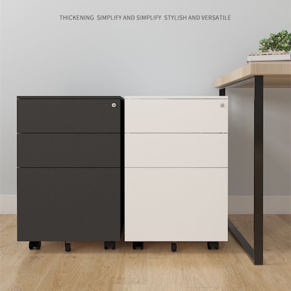 Steel Three Drawer File Hospital Storage Cabinets Electrostatic coating