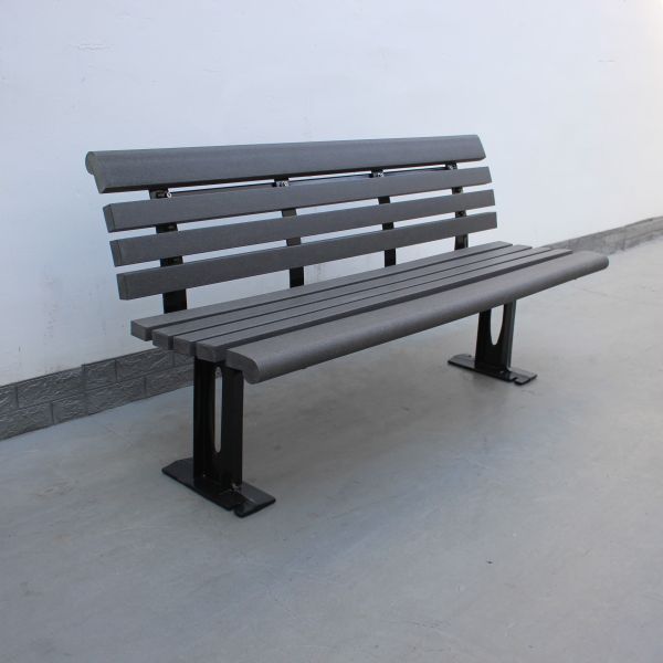 Street Patio Outdoor Recycled Plastic Benches With Sandblasting Powder Coating Finsh