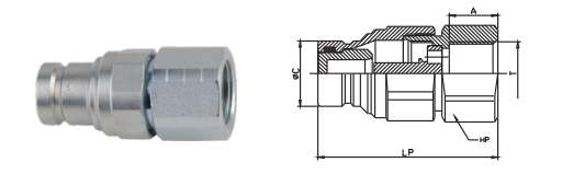 Flat Face Hydraulic High Pressure Quick Coupler With Locking Sleeve 1/4"