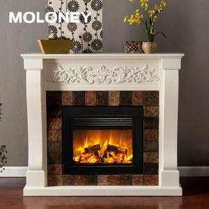 Cheap Flat Frame Electric Wood Mantel Fireplace Fake Log LED With Remote Control Insert 34 wholesale